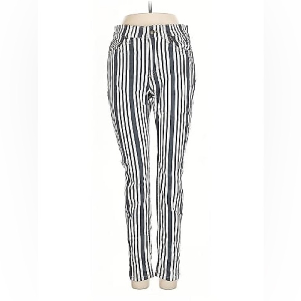 Free People Blue and White Striped Skinny Pants